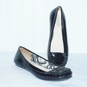 Coach Gretchen Flat in Patent Black